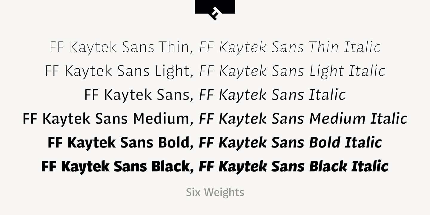 Beispiel einer FF Kaytek Sans-Schriftart #5